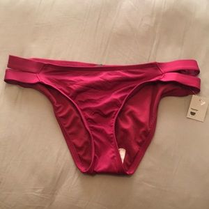 NWOT swim bottoms - straps side - burgundy small